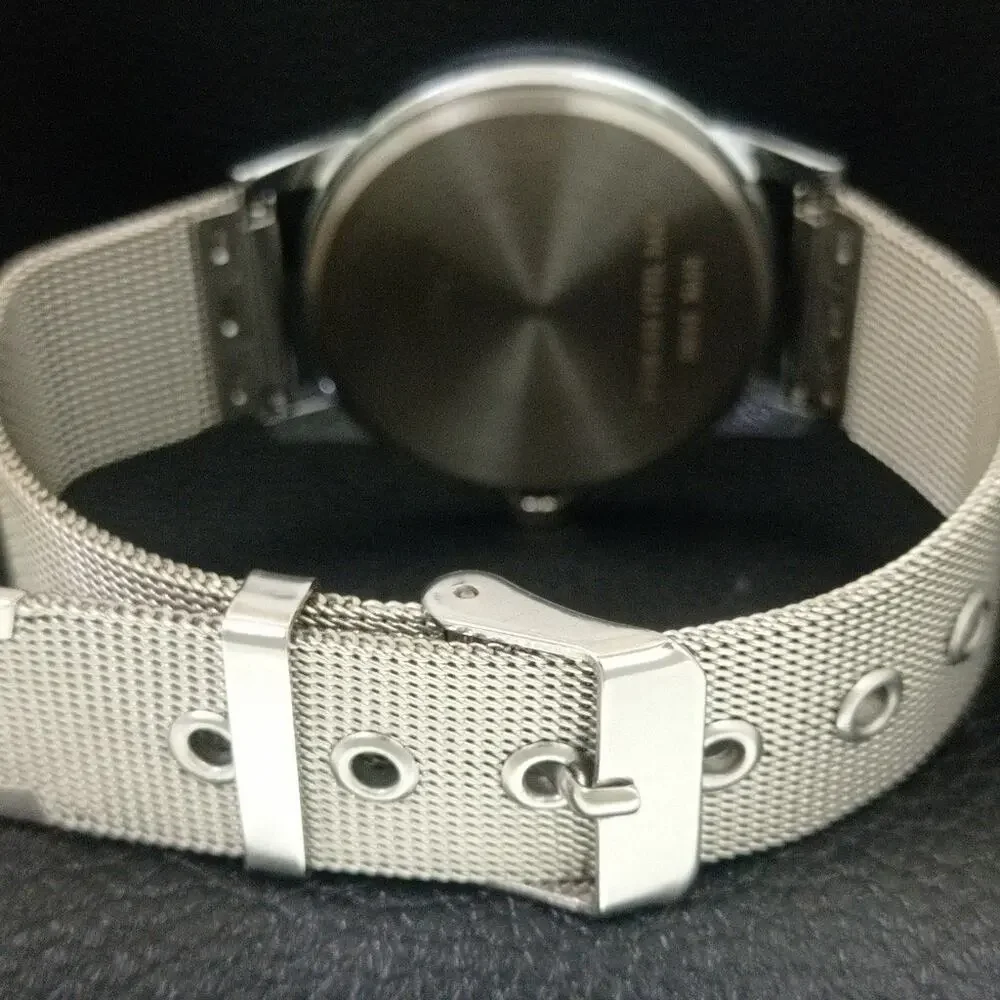Vintage 1976 Montine Of Switzerland  Manual Mens Silver Watch W/Steel Strap